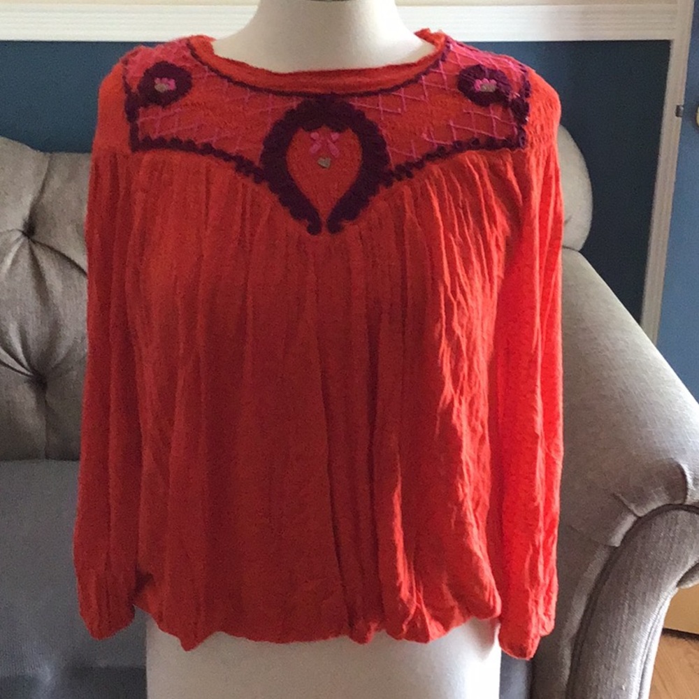🛍🛍 3/$30 🛍🛍 Free people qauze peasant top